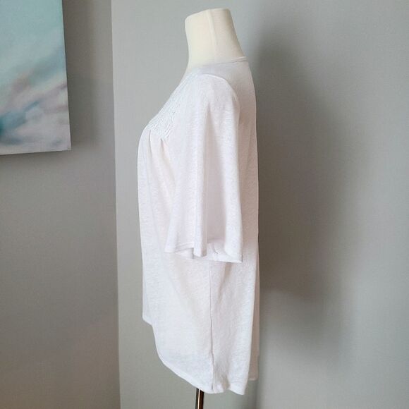 Gap White Lace Linen Blend Tunic Top XS - Picture 6 of 16